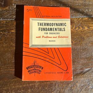 Thermodynamic Fundamentals For Engineers By Cecil F. Warner VTG 1960 Softcover